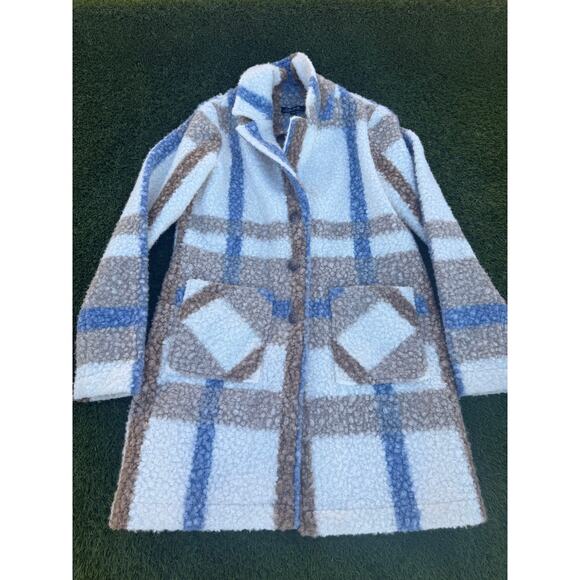 CHARLIE B Jackets & Blazers - Charlie B Plaid Boucle Knit Coat Snowflake Women's Sz S
